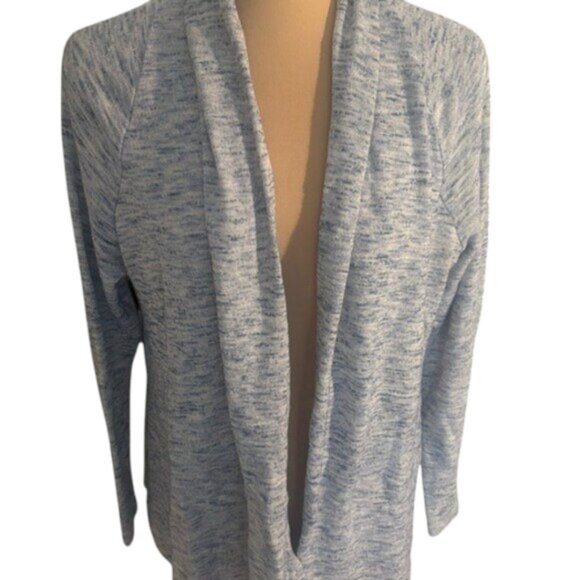 LOFT Blue Space Dyed Draped Cardigan Sweater Size Large - Picture 2 of 5